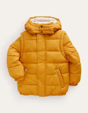 2-in-1 Padded Coat-Brioche Yellow