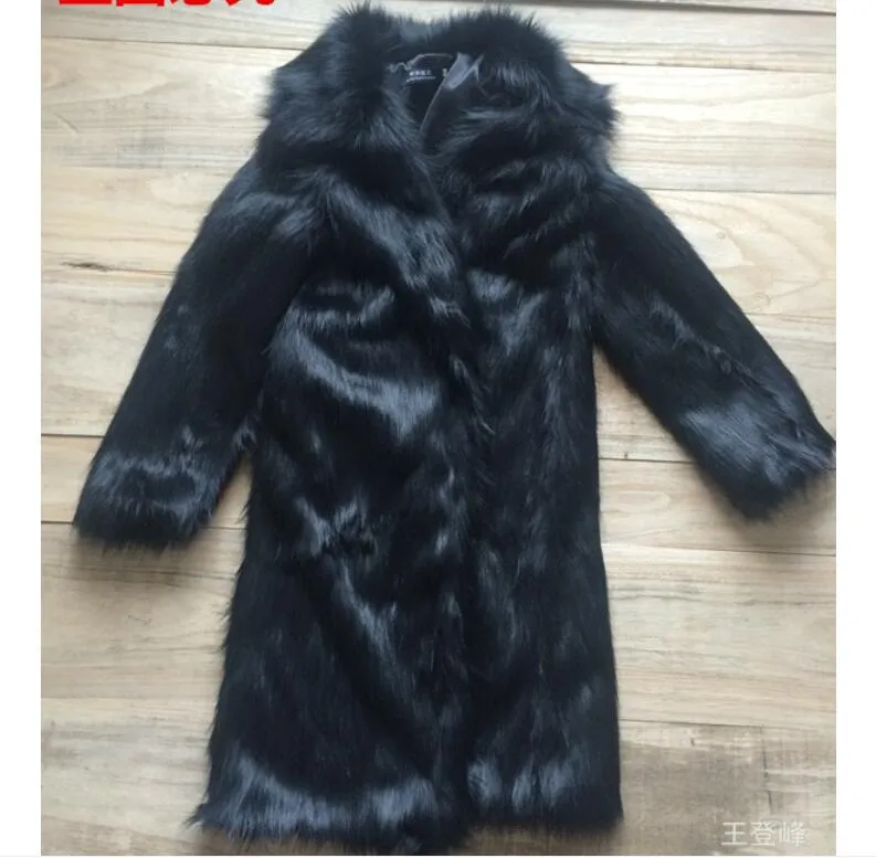 2020 Autumn and Winter Men's Faux Fur Large Lapel Fur Long Men's Faux