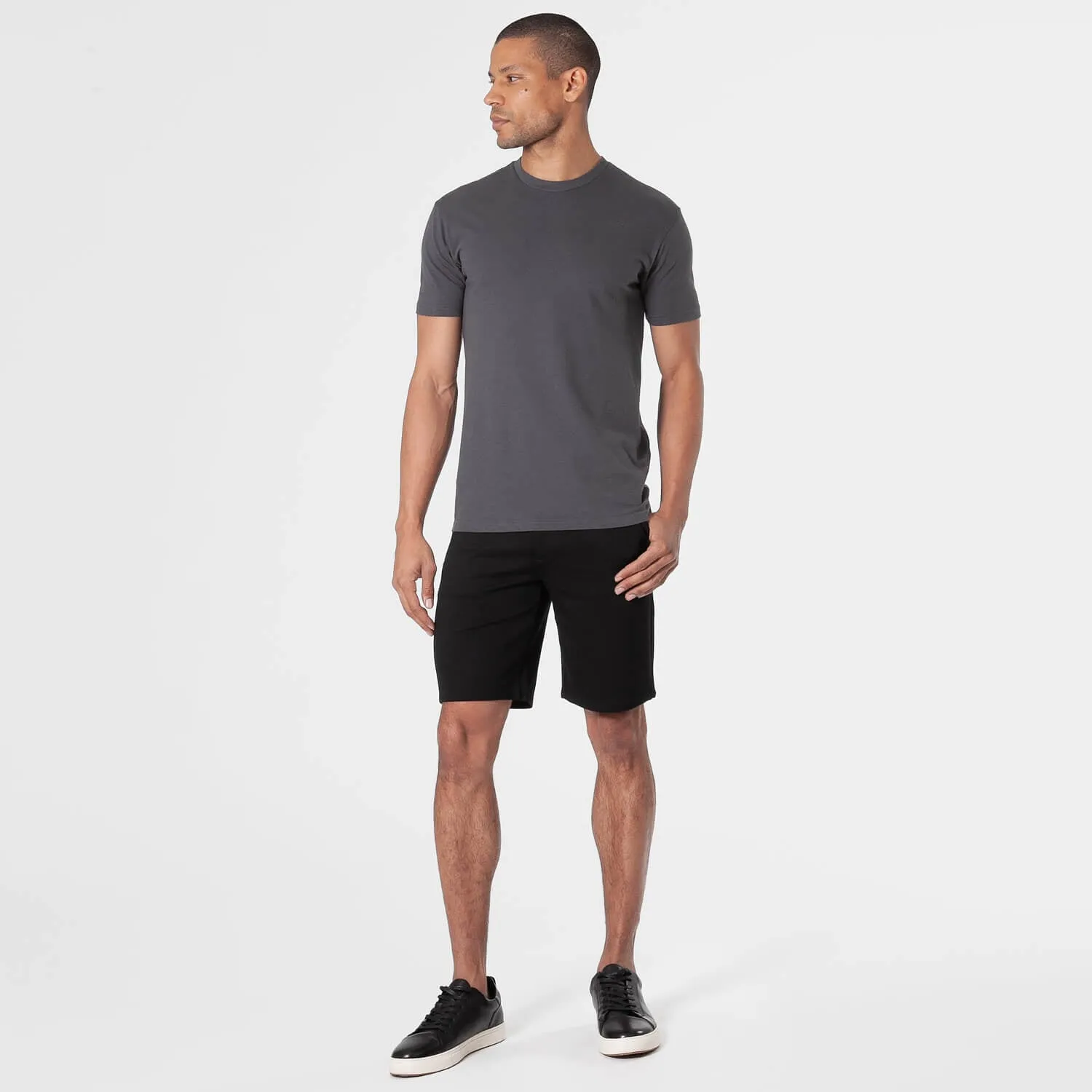 9" Black & Sandstone Comfort Knit Chino Shorts 2-Pack