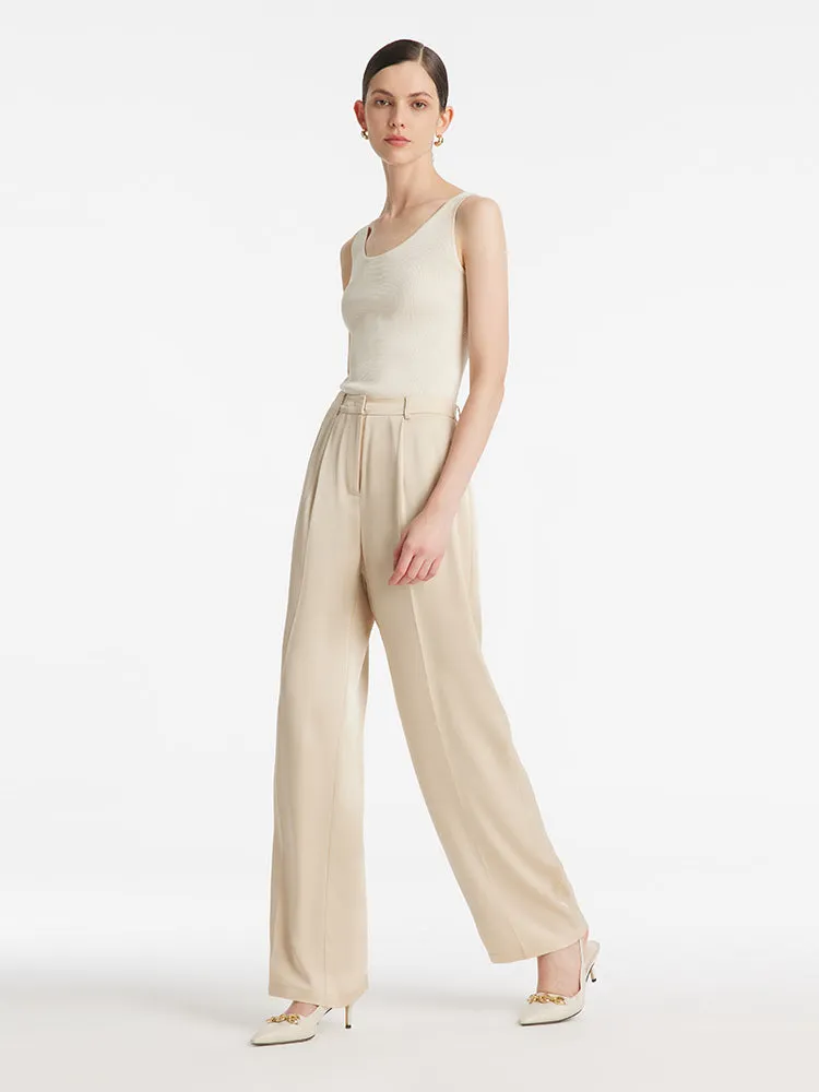 Acetate Straight Full Length Women Pants