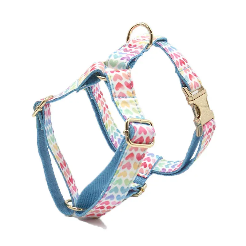 Advanced Custom Love Pattern Pet Collar Leash Harnesses | Personalized Dog ID collar