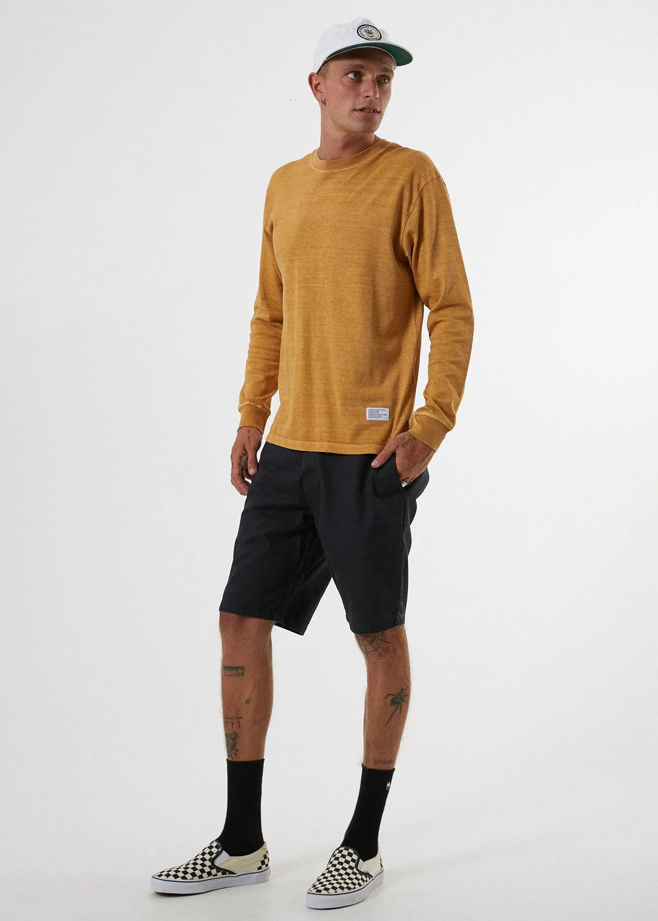 Afends Mens Standard Issue - Heavy Weight Hemp Long Sleeve Tee