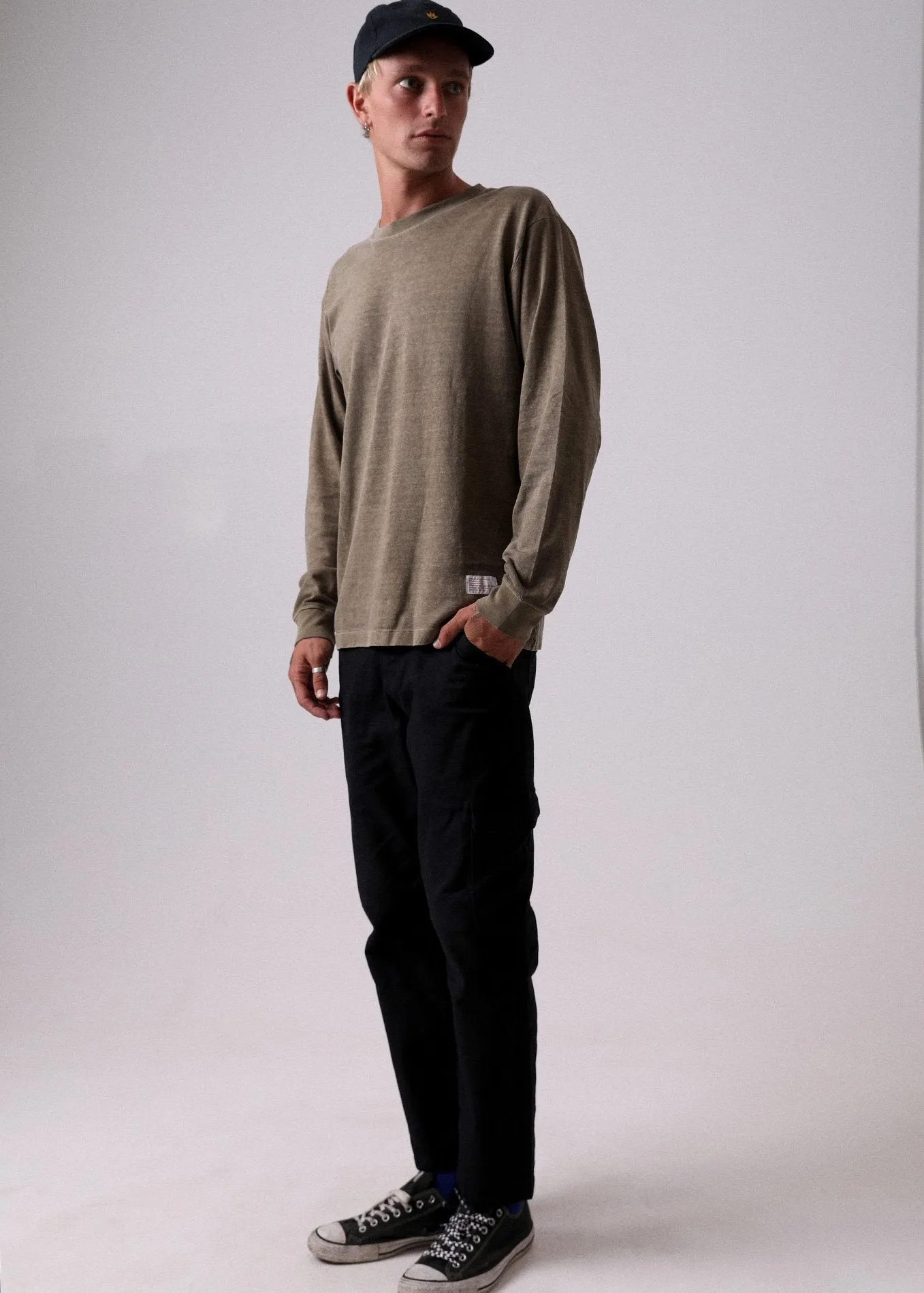 Afends Mens Standard Issue - Heavy Weight Hemp Long Sleeve Tee