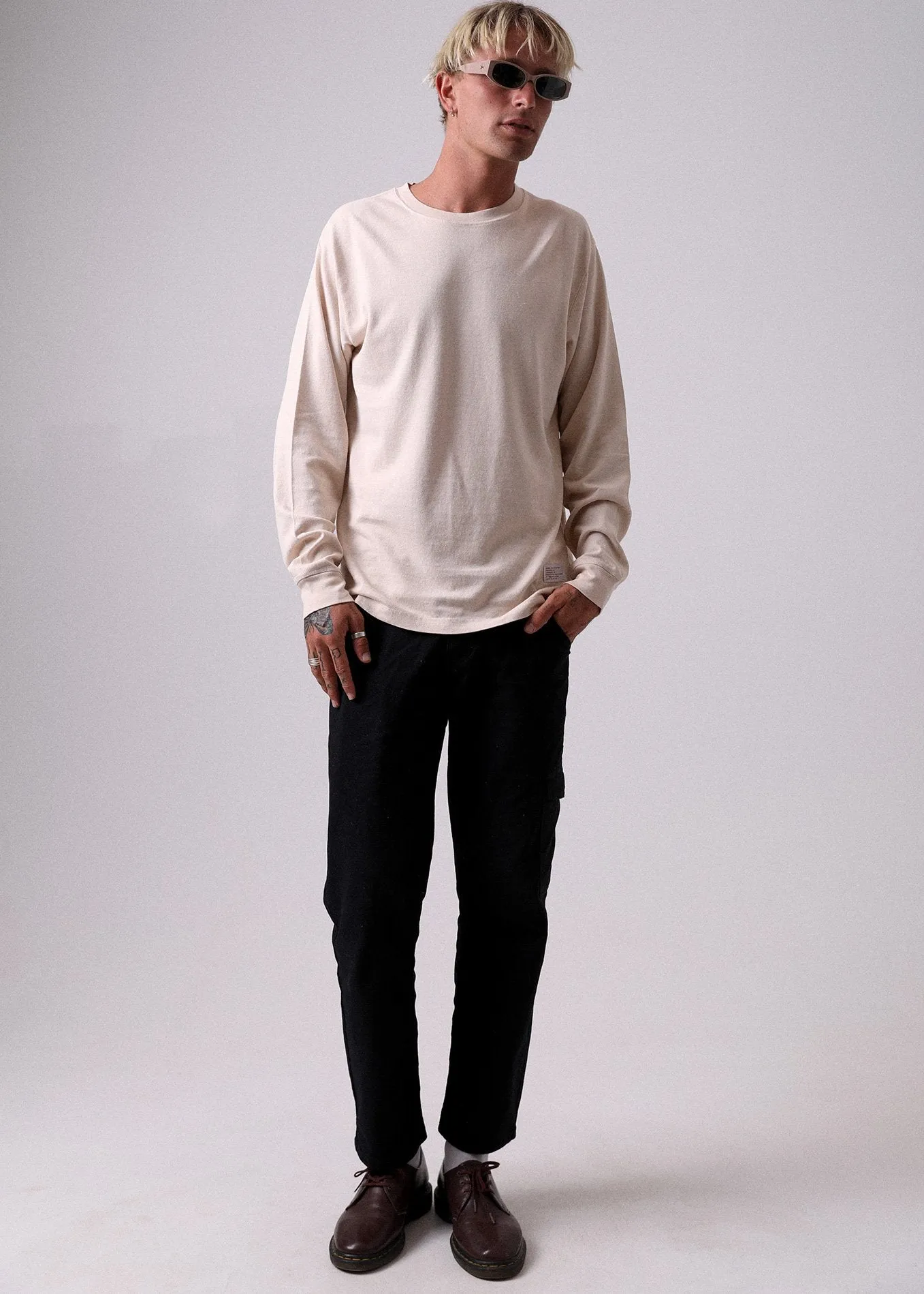 Afends Mens Standard Issue - Heavy Weight Hemp Long Sleeve Tee