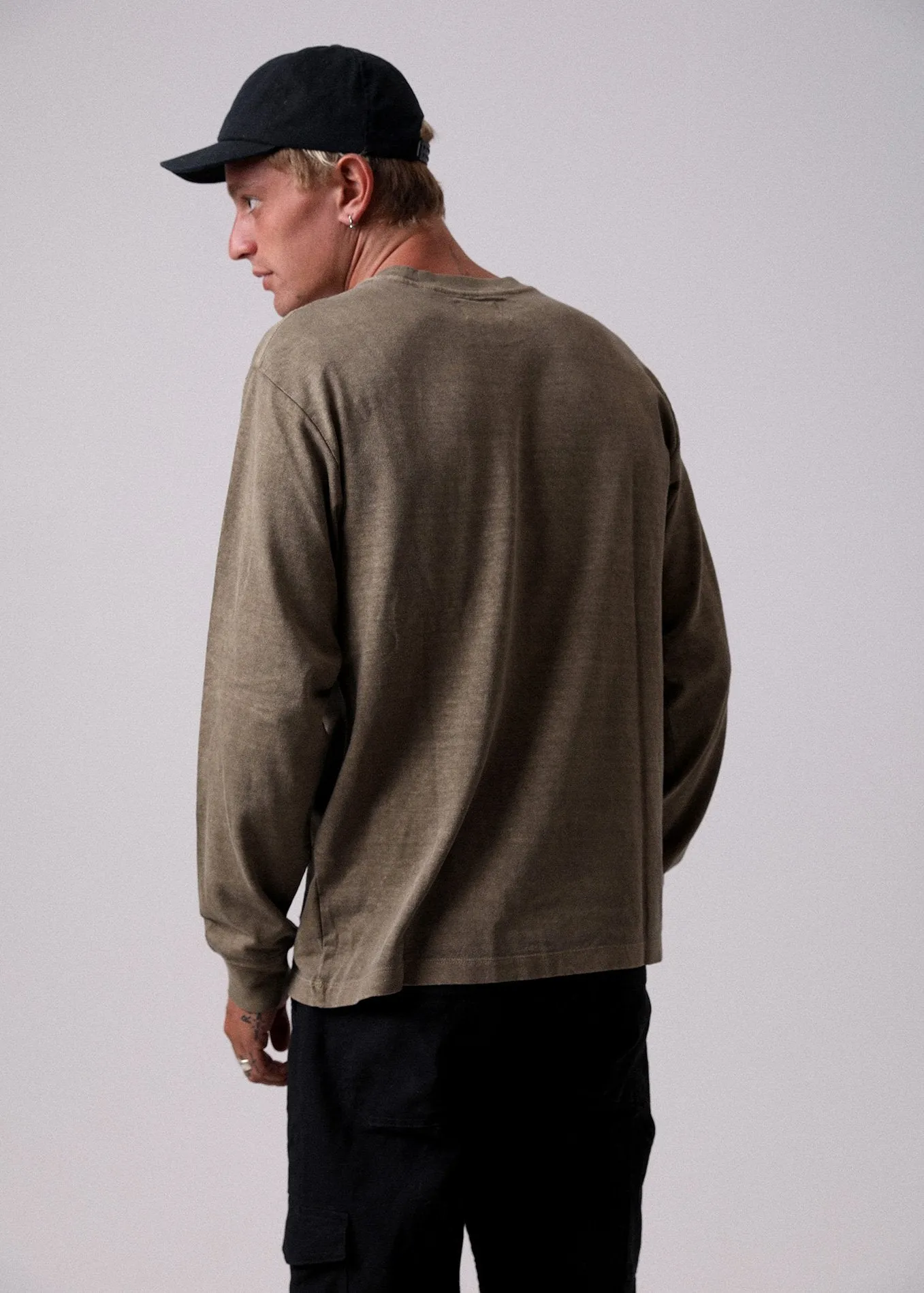 Afends Mens Standard Issue - Heavy Weight Hemp Long Sleeve Tee