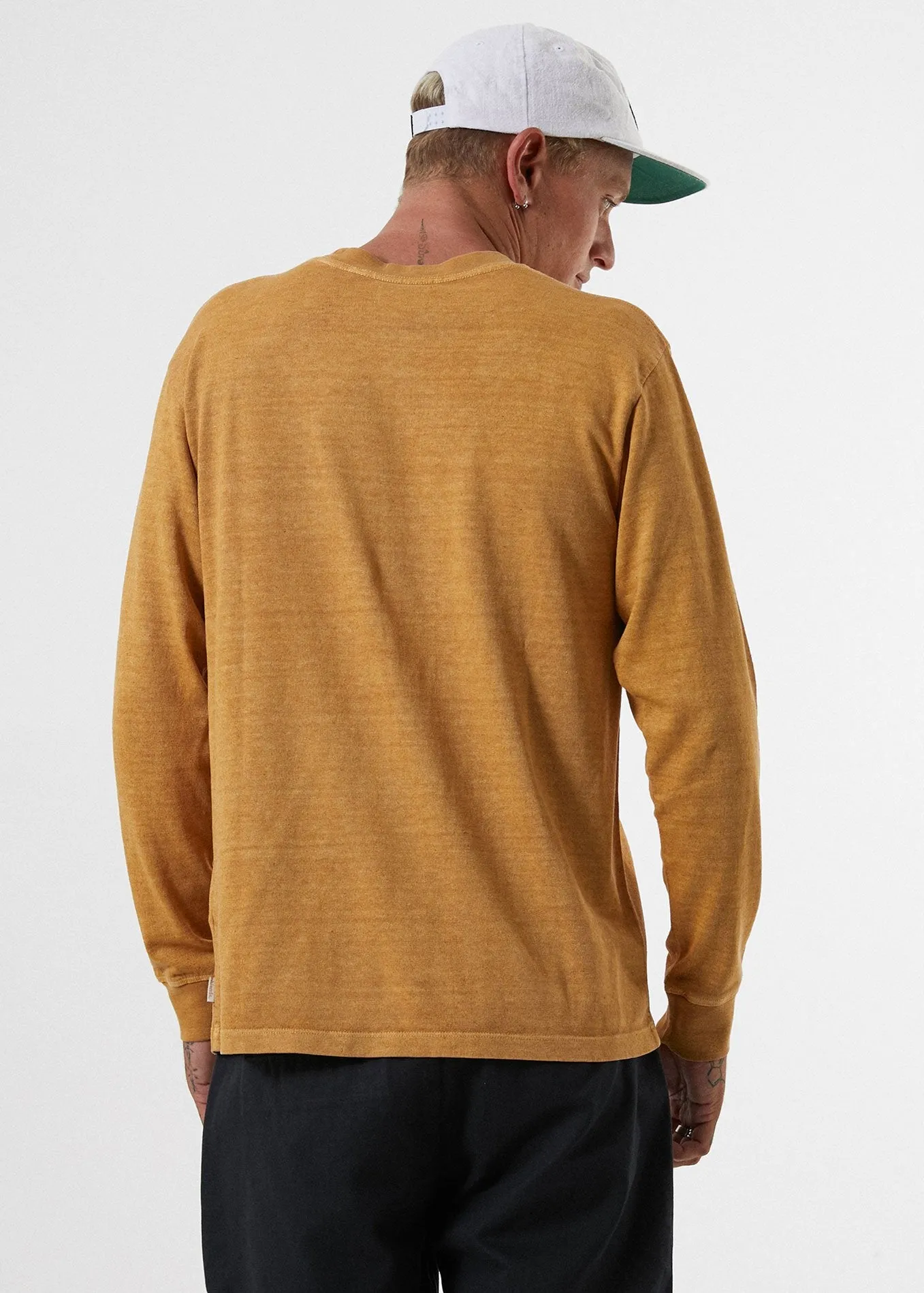 Afends Mens Standard Issue - Heavy Weight Hemp Long Sleeve Tee