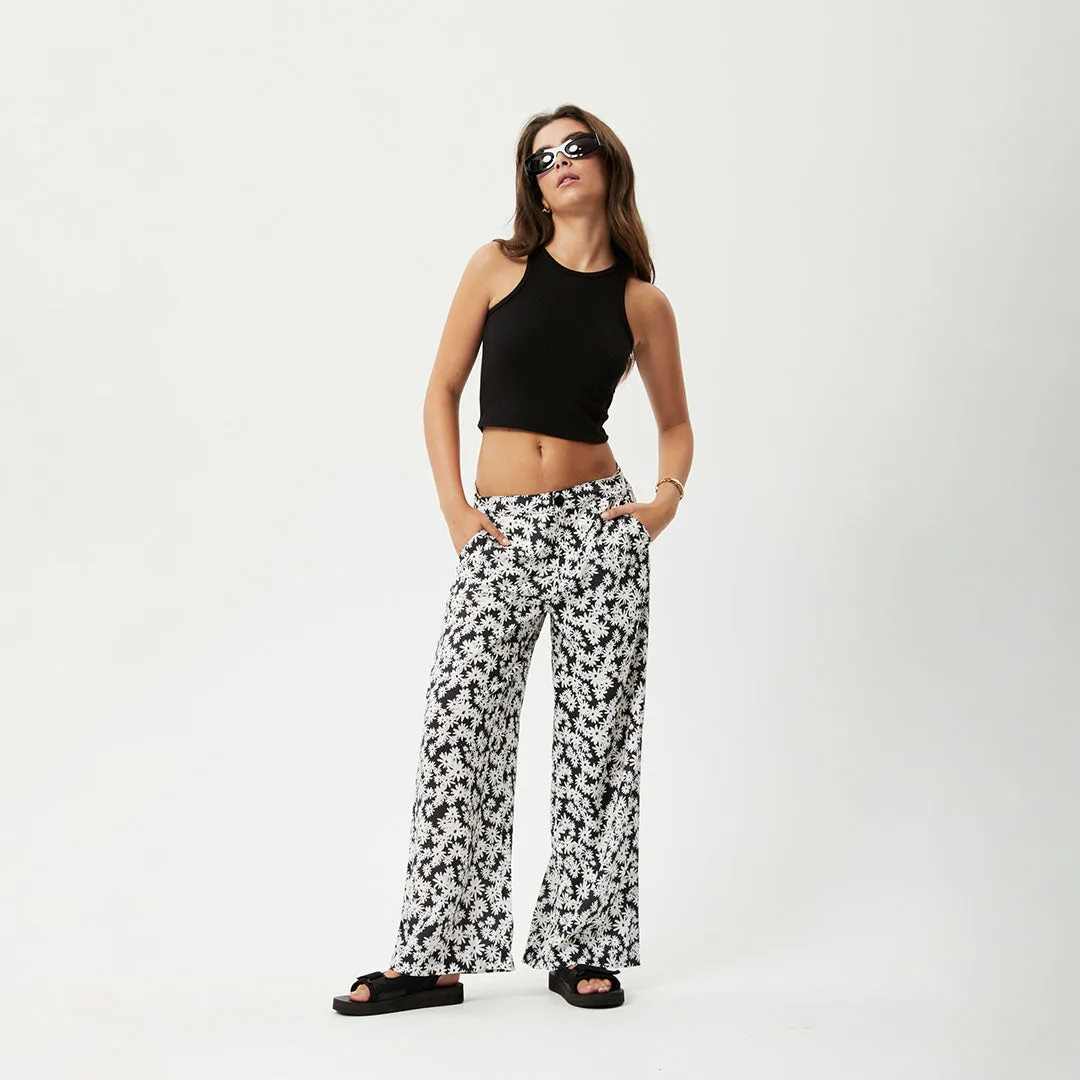 AFENDS Womens Benny Sienna - Wide Leg Pants - Black Daisy