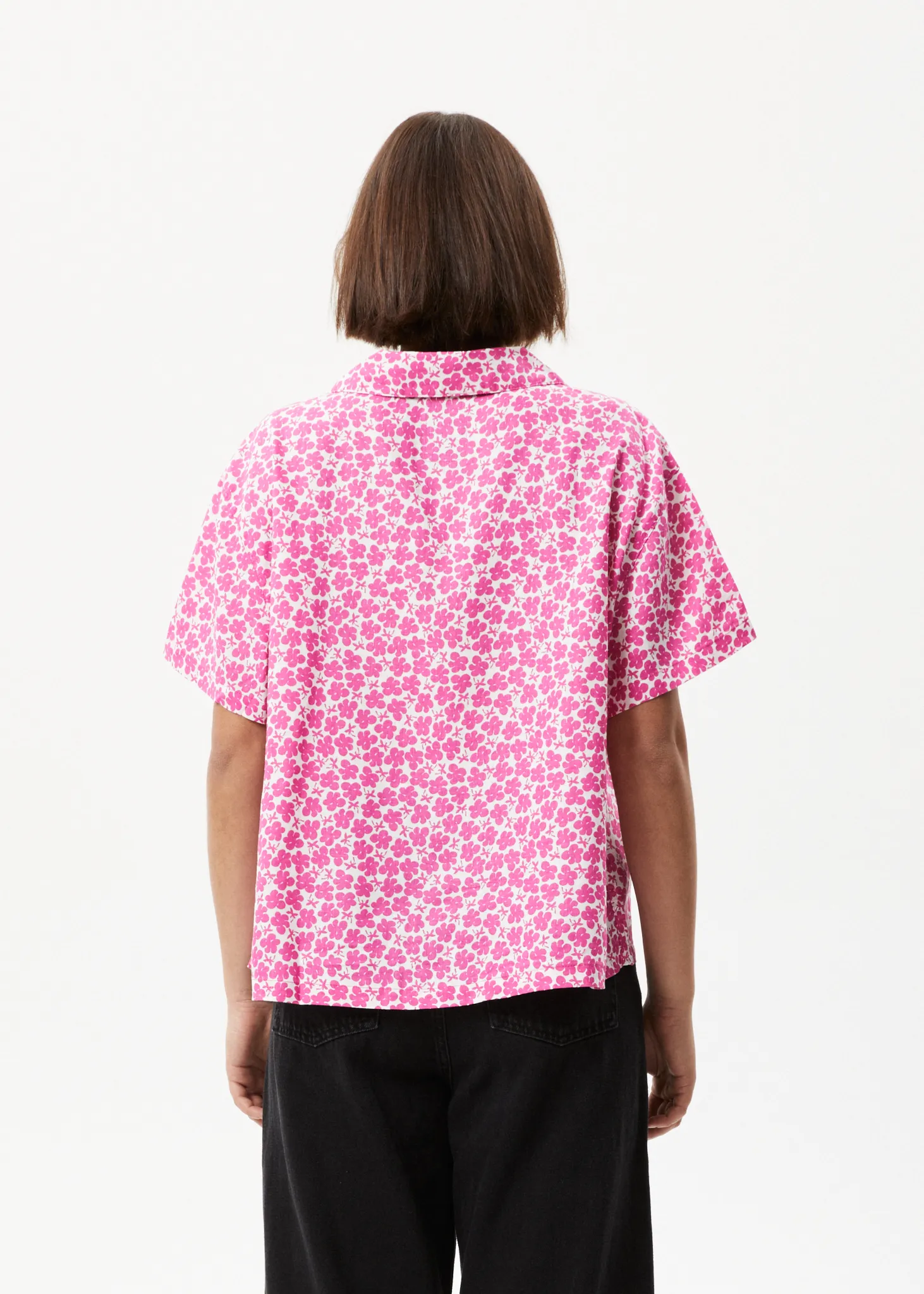 AFENDS Womens Madeline Mood - Short Sleeve Shirt - Bubblegum Floral