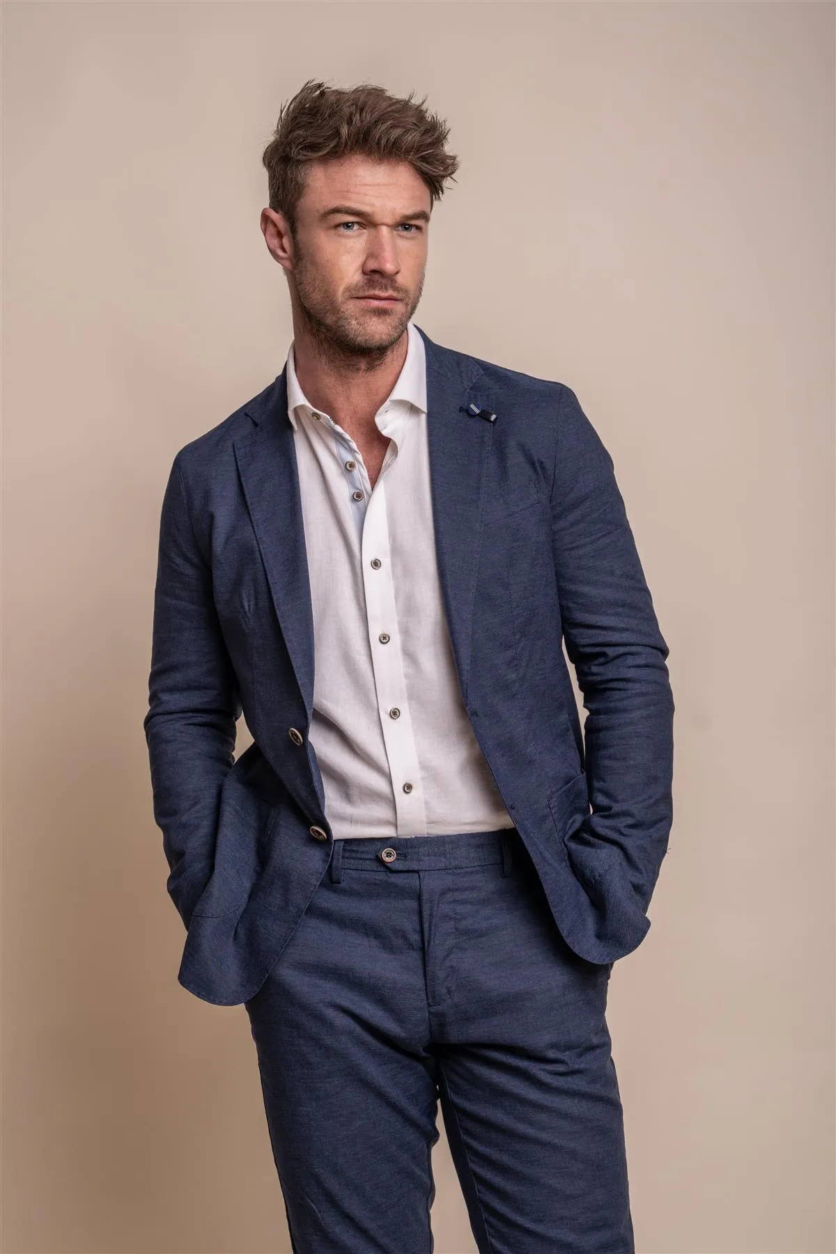 Alvari Navy Quarter Lined Blazer