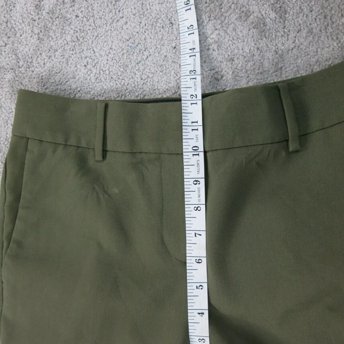 ANN Taylor Womens Chino Pant Straight Leg Mid Rise Pockets Green Size 2