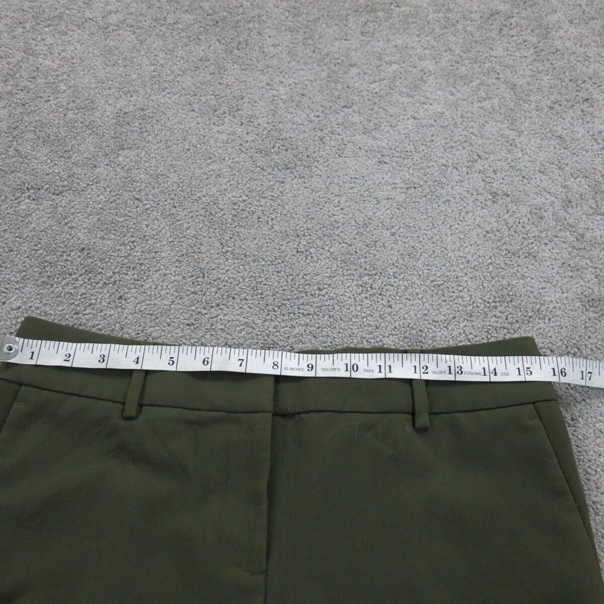 ANN Taylor Womens Chino Pant Straight Leg Mid Rise Pockets Green Size 2