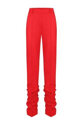 ANTHURIUM RED LOW-RISE PANTS