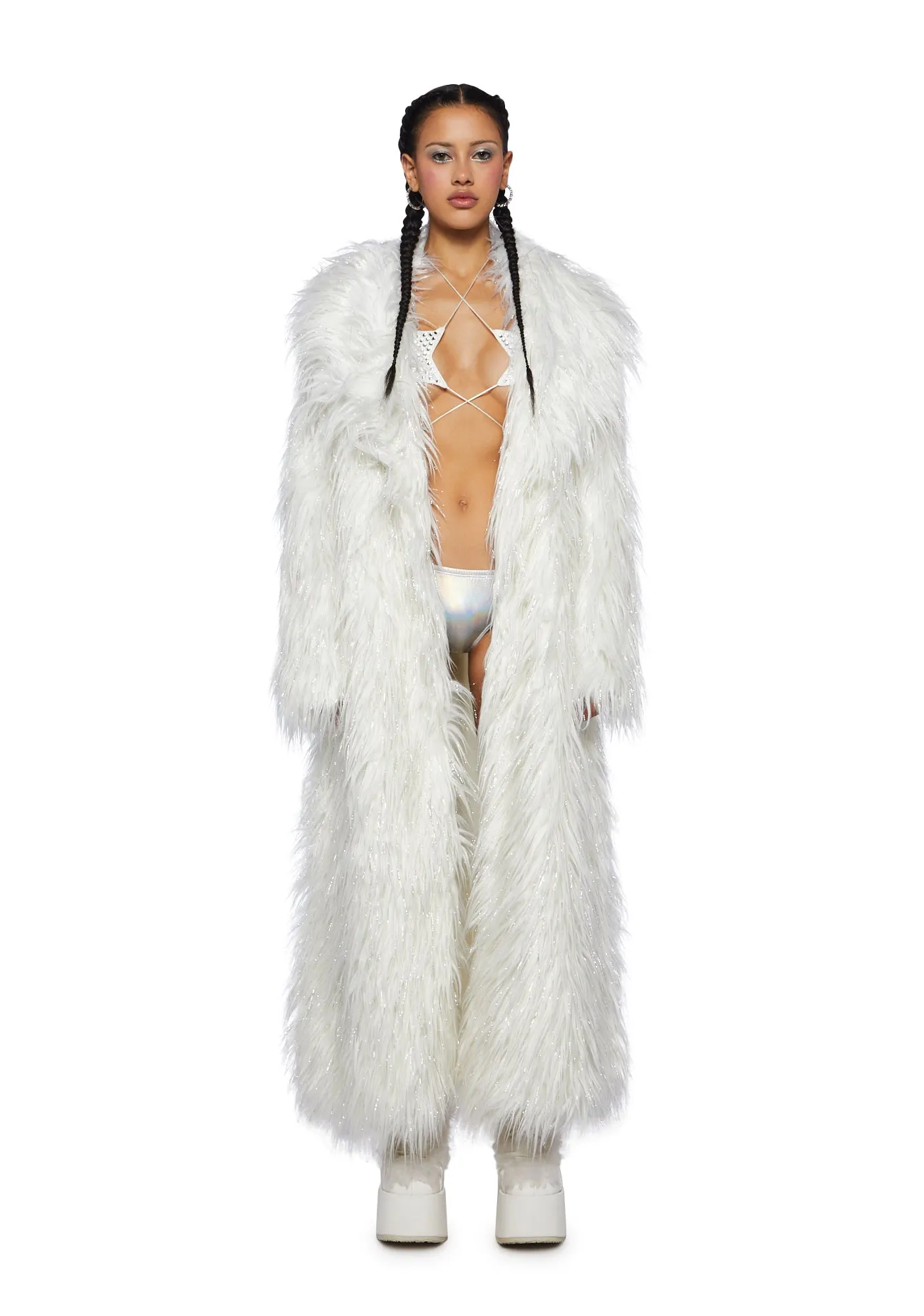 Astro Arctic Faux Fur Coat - White