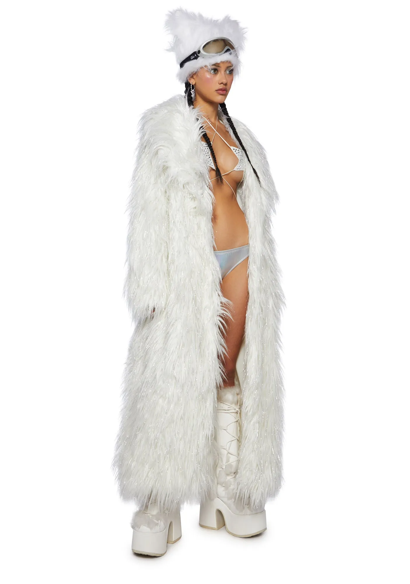 Astro Arctic Faux Fur Coat - White