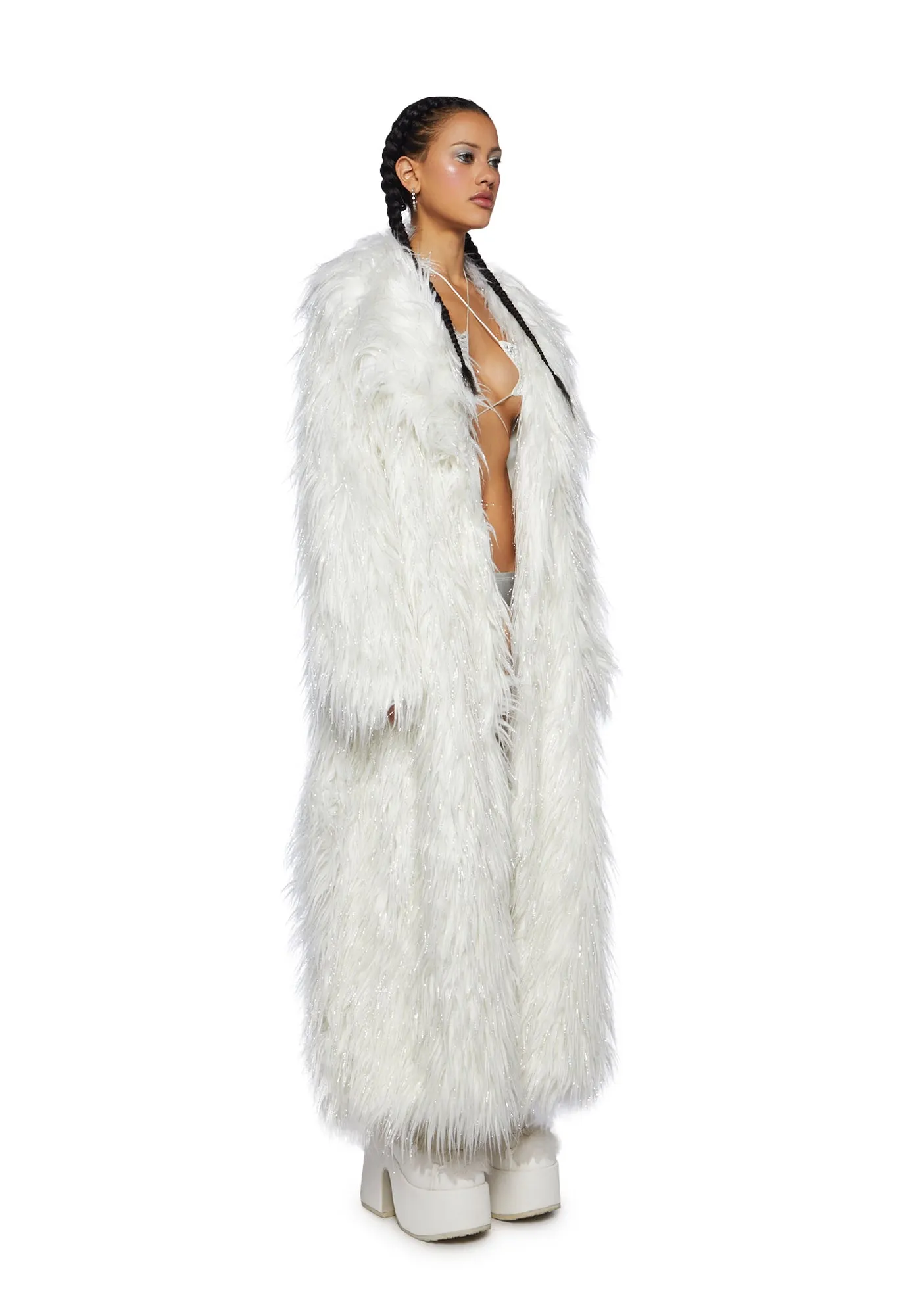 Astro Arctic Faux Fur Coat - White