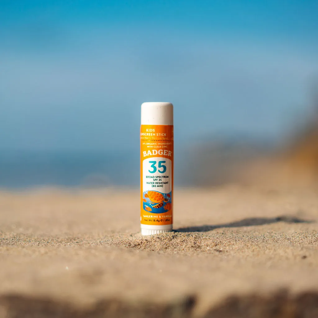 Badger Spf 35 Kids Mineral Sunscreen Face Stick Paperboard Roll-Down Box - 12 Count