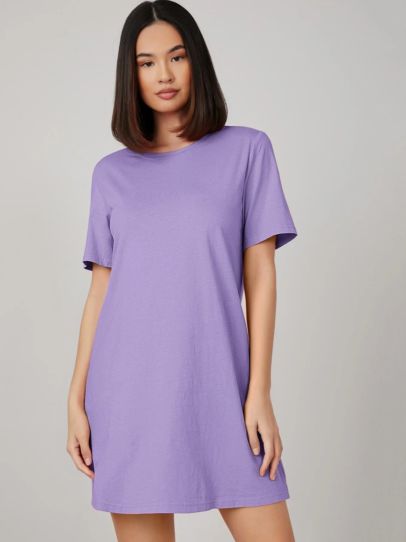 BASICS 100% Cotton Solid Tee Dress