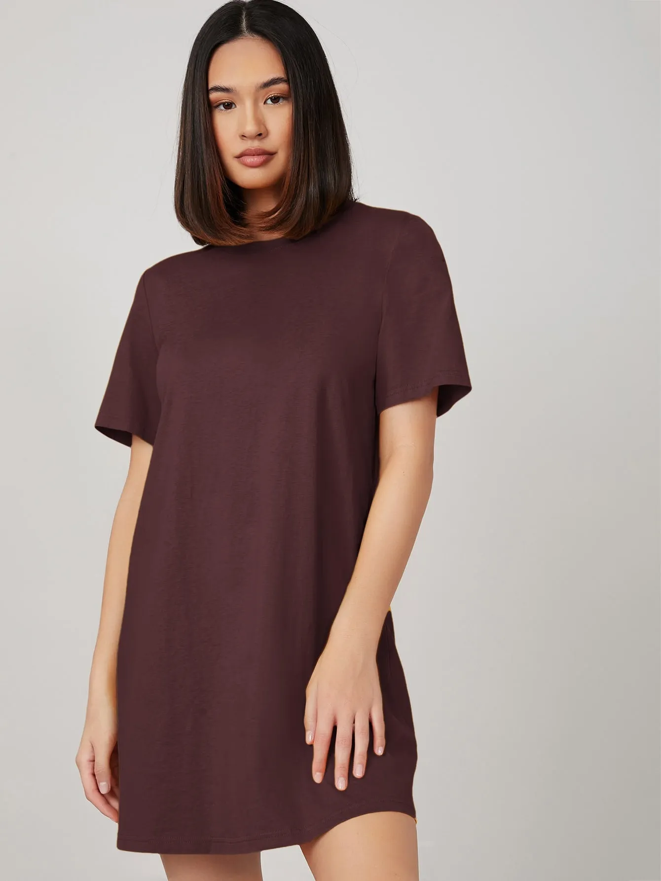 BASICS 100% Cotton Solid Tee Dress