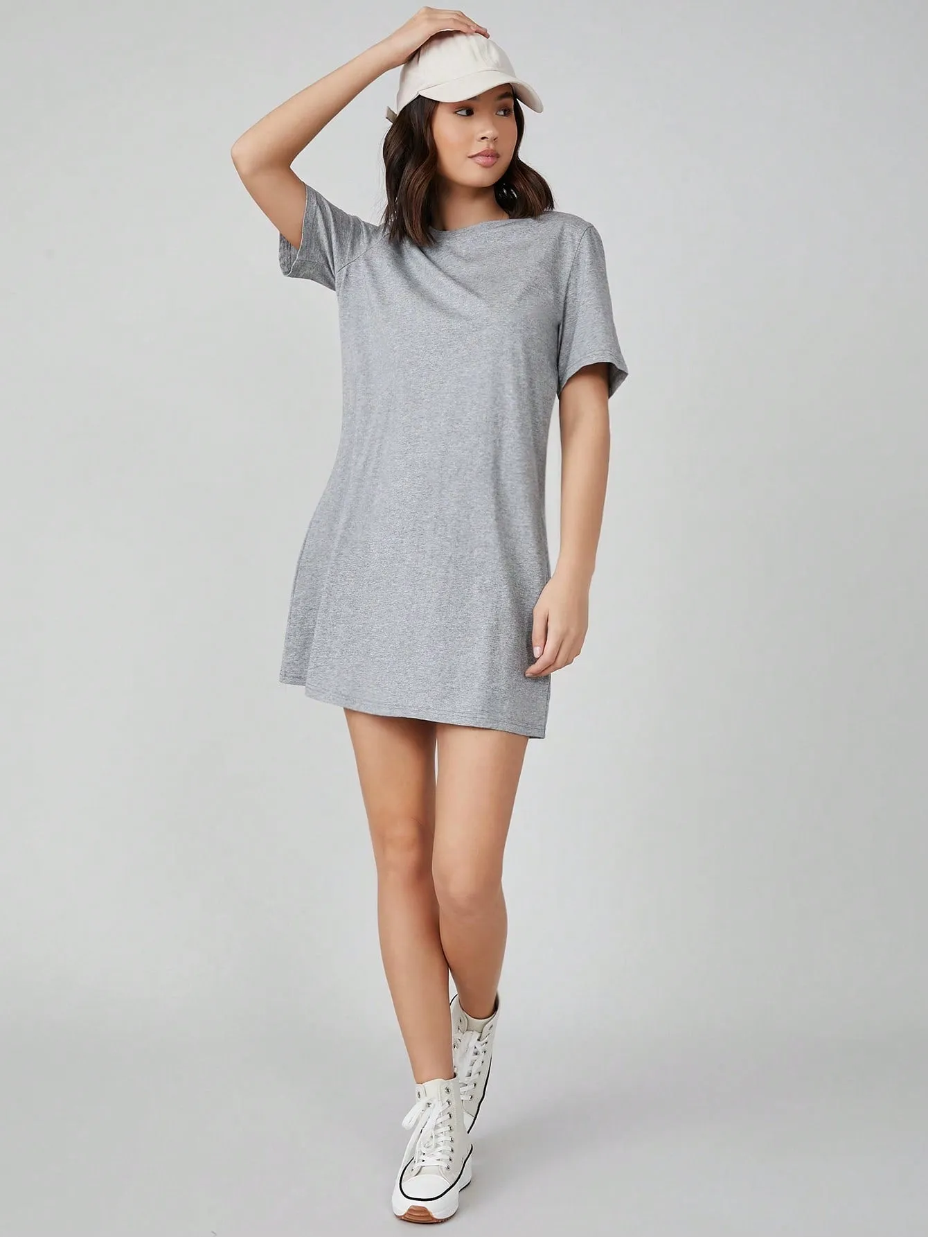 BASICS 100% Cotton Solid Tee Dress