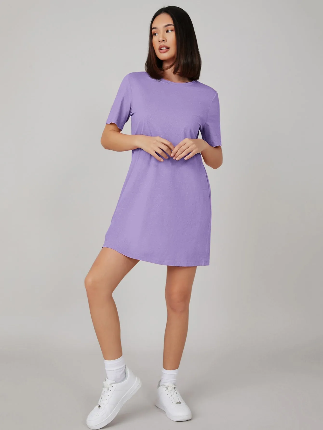 BASICS 100% Cotton Solid Tee Dress