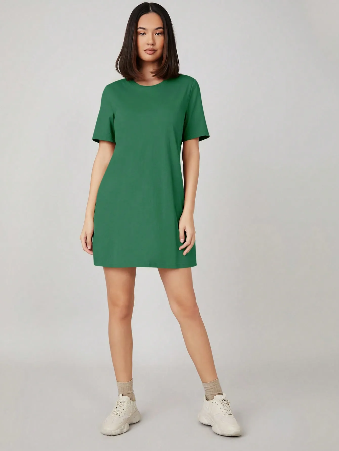 BASICS 100% Cotton Solid Tee Dress