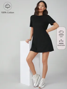 BASICS 100% Cotton Solid Tee Dress