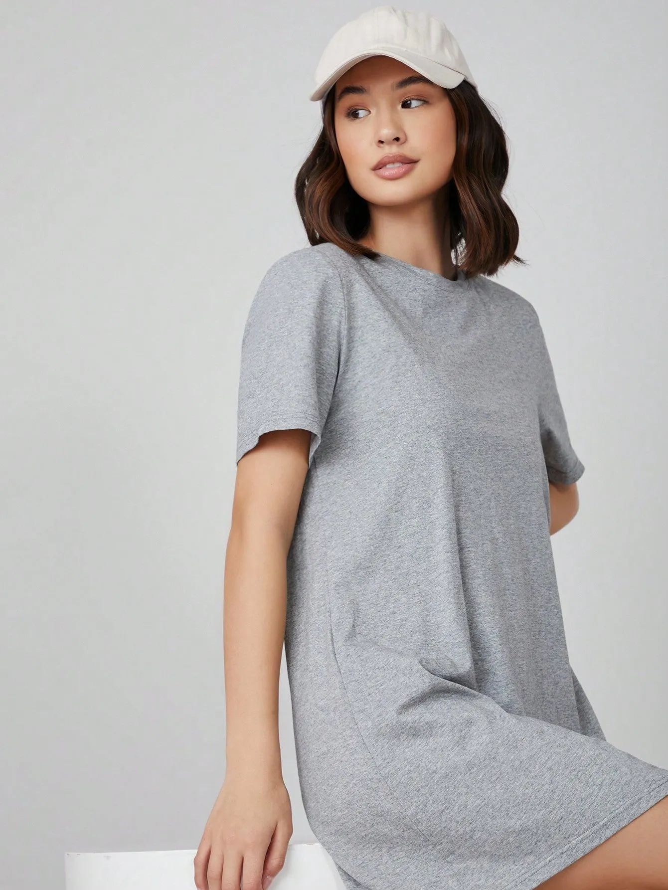 BASICS 100% Cotton Solid Tee Dress