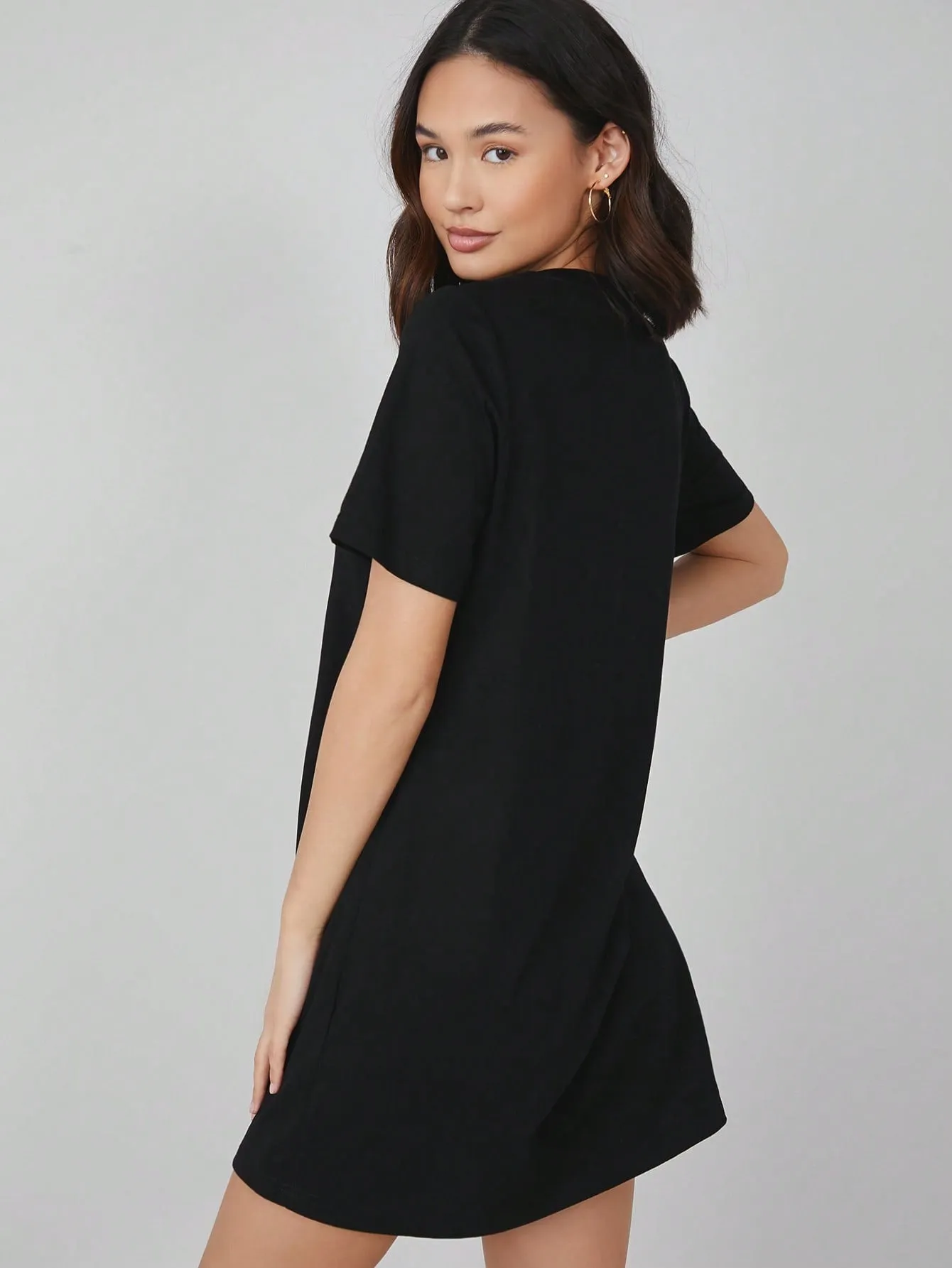 BASICS 100% Cotton Solid Tee Dress