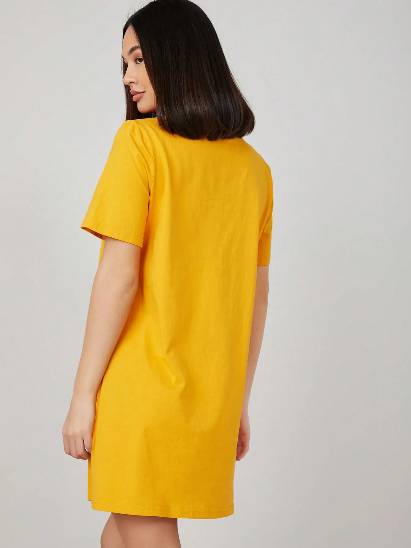 BASICS 100% Cotton Solid Tee Dress