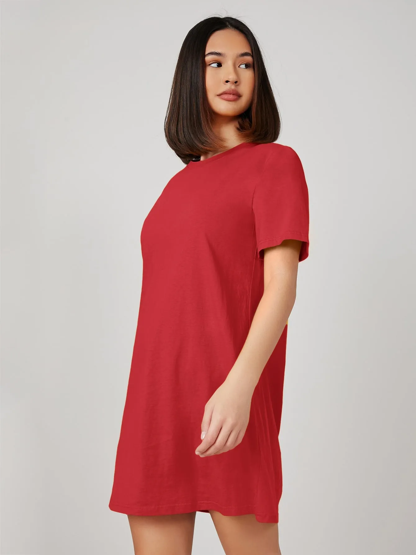 BASICS 100% Cotton Solid Tee Dress