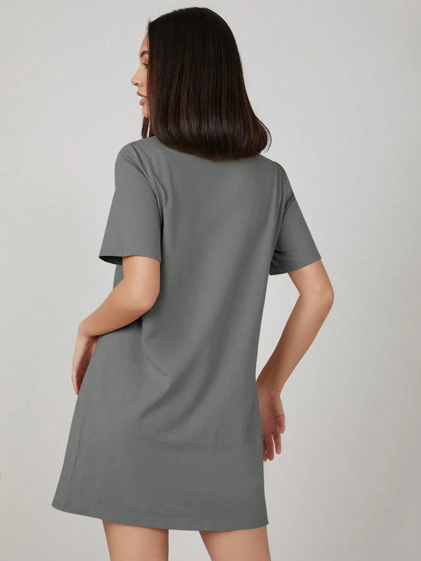 BASICS 100% Cotton Solid Tee Dress