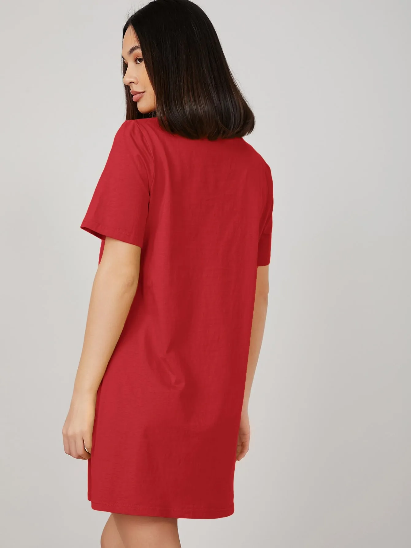 BASICS 100% Cotton Solid Tee Dress