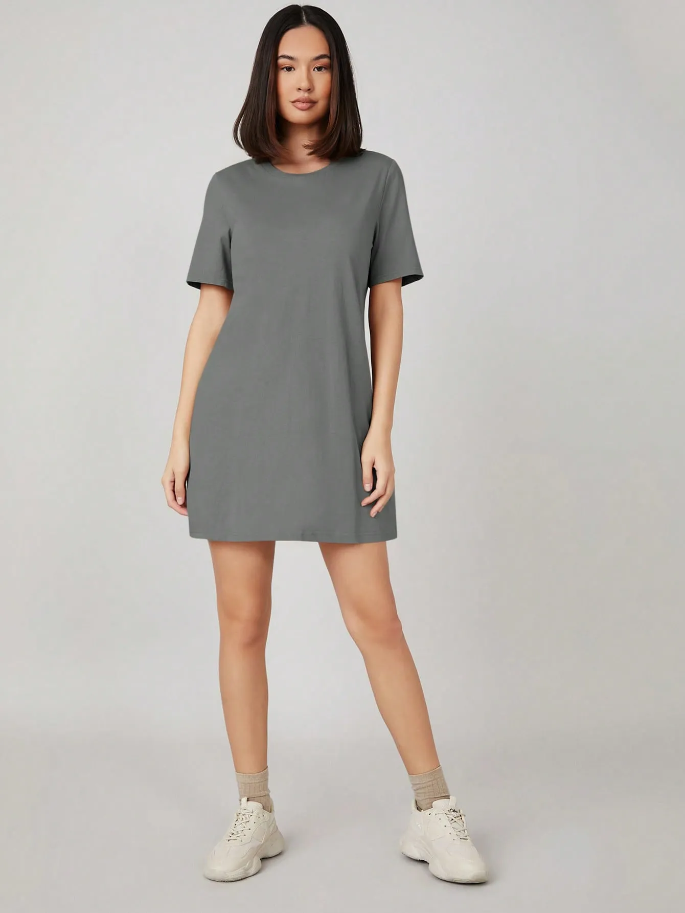 BASICS 100% Cotton Solid Tee Dress