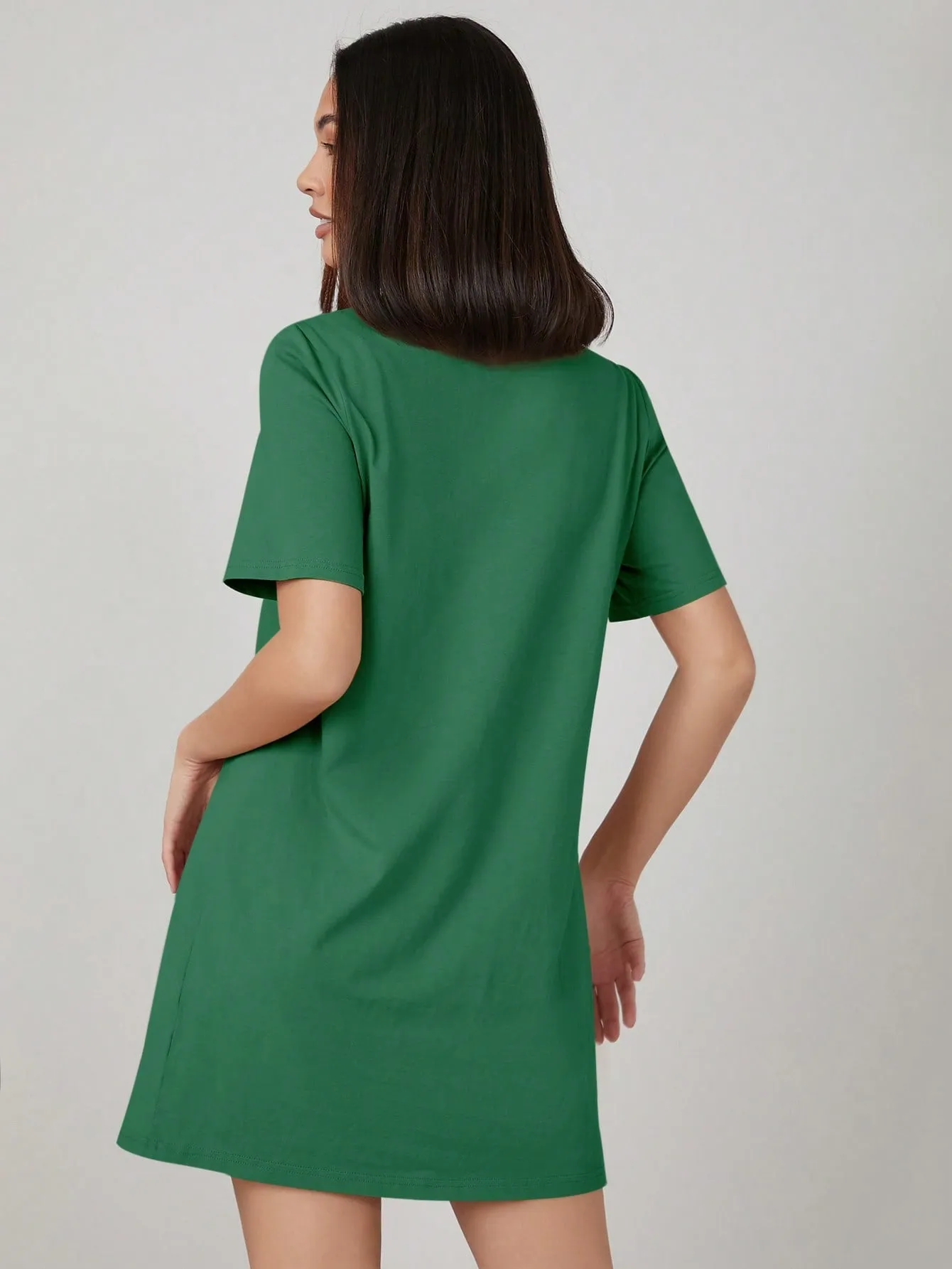 BASICS 100% Cotton Solid Tee Dress