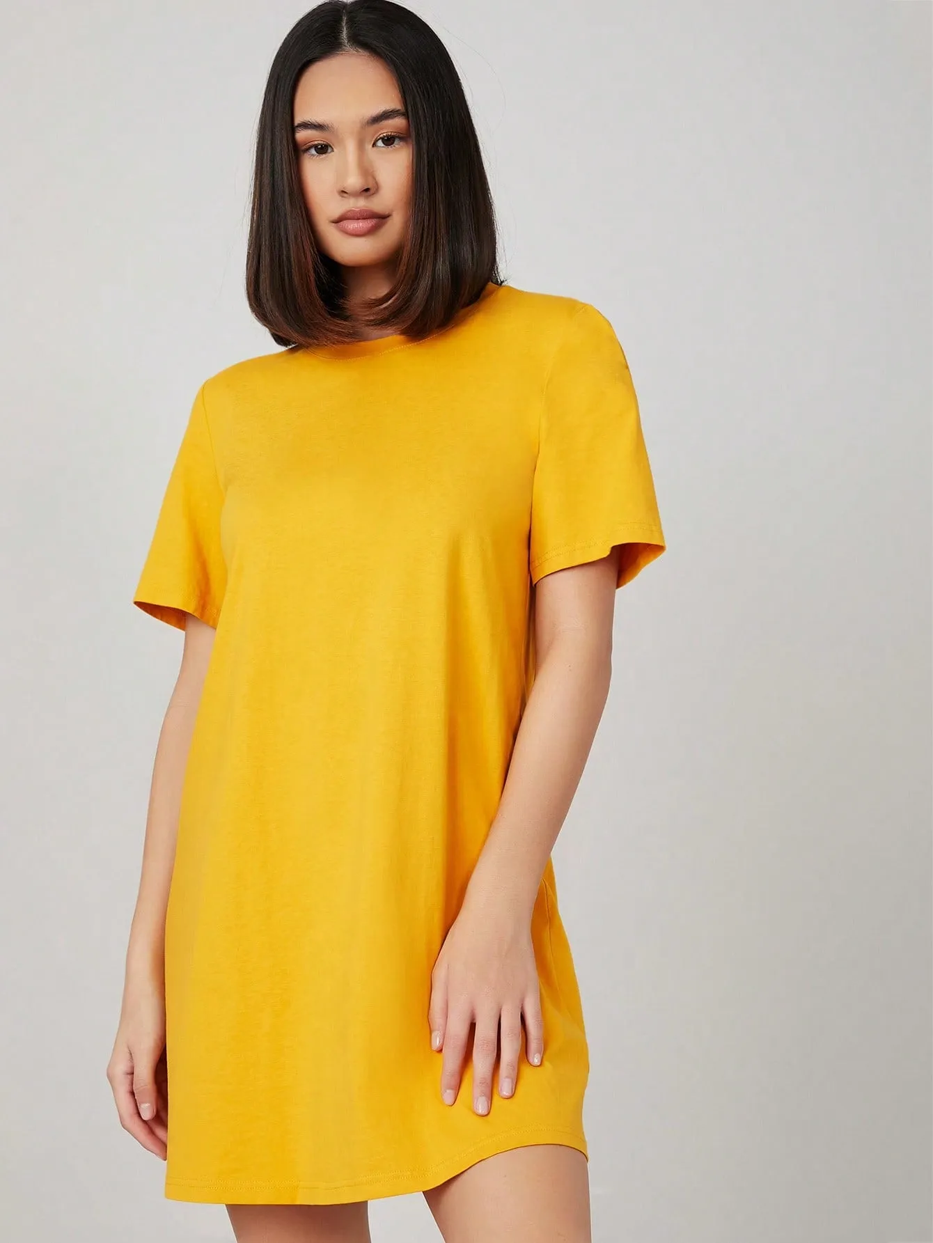 BASICS 100% Cotton Solid Tee Dress