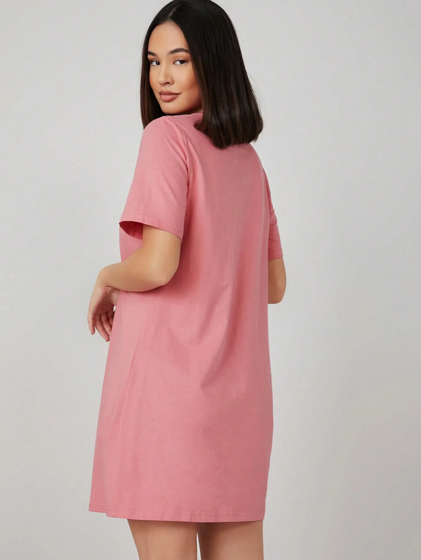 BASICS 100% Cotton Solid Tee Dress