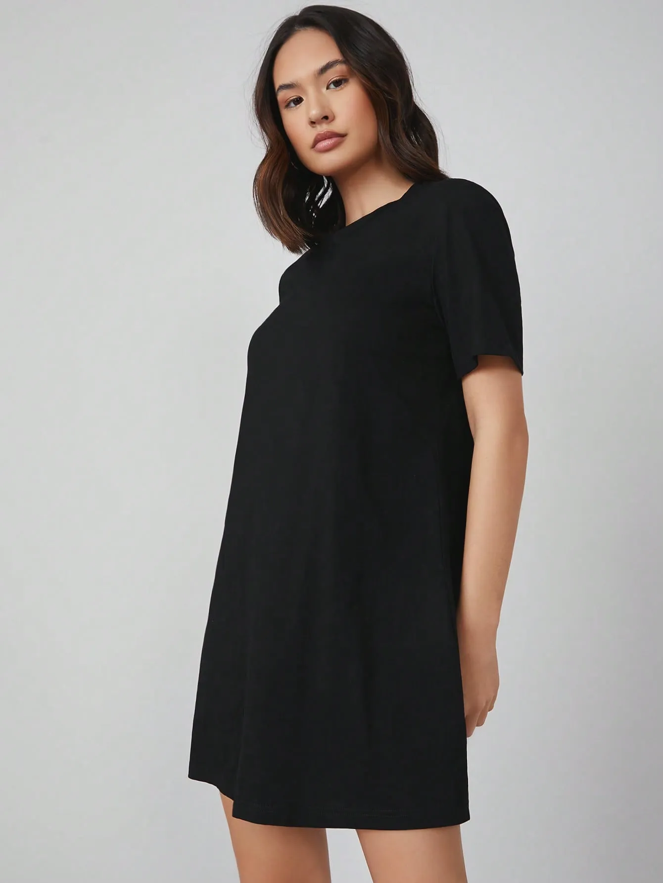 BASICS 100% Cotton Solid Tee Dress