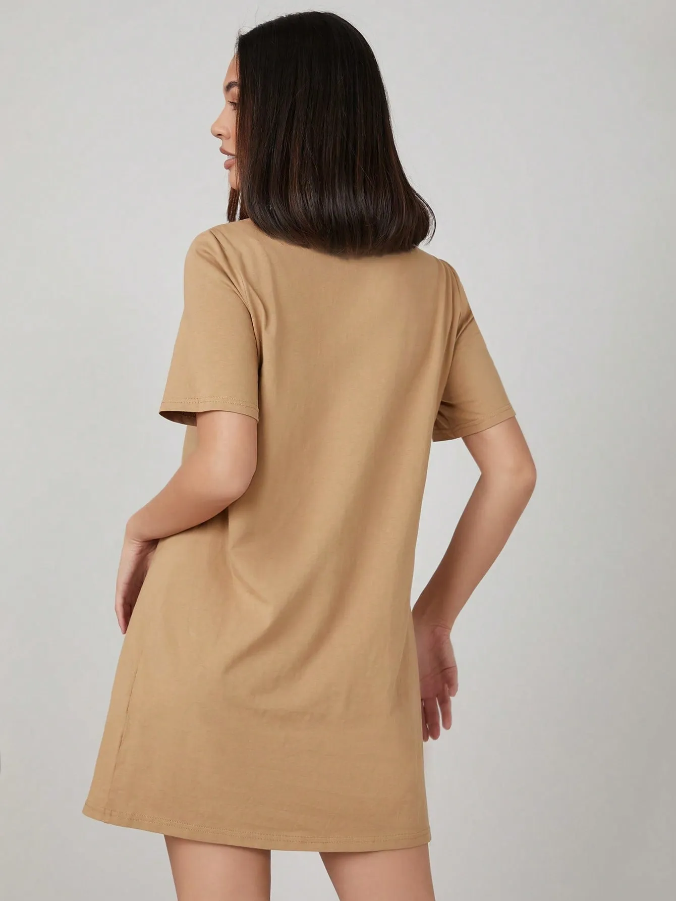 BASICS 100% Cotton Solid Tee Dress