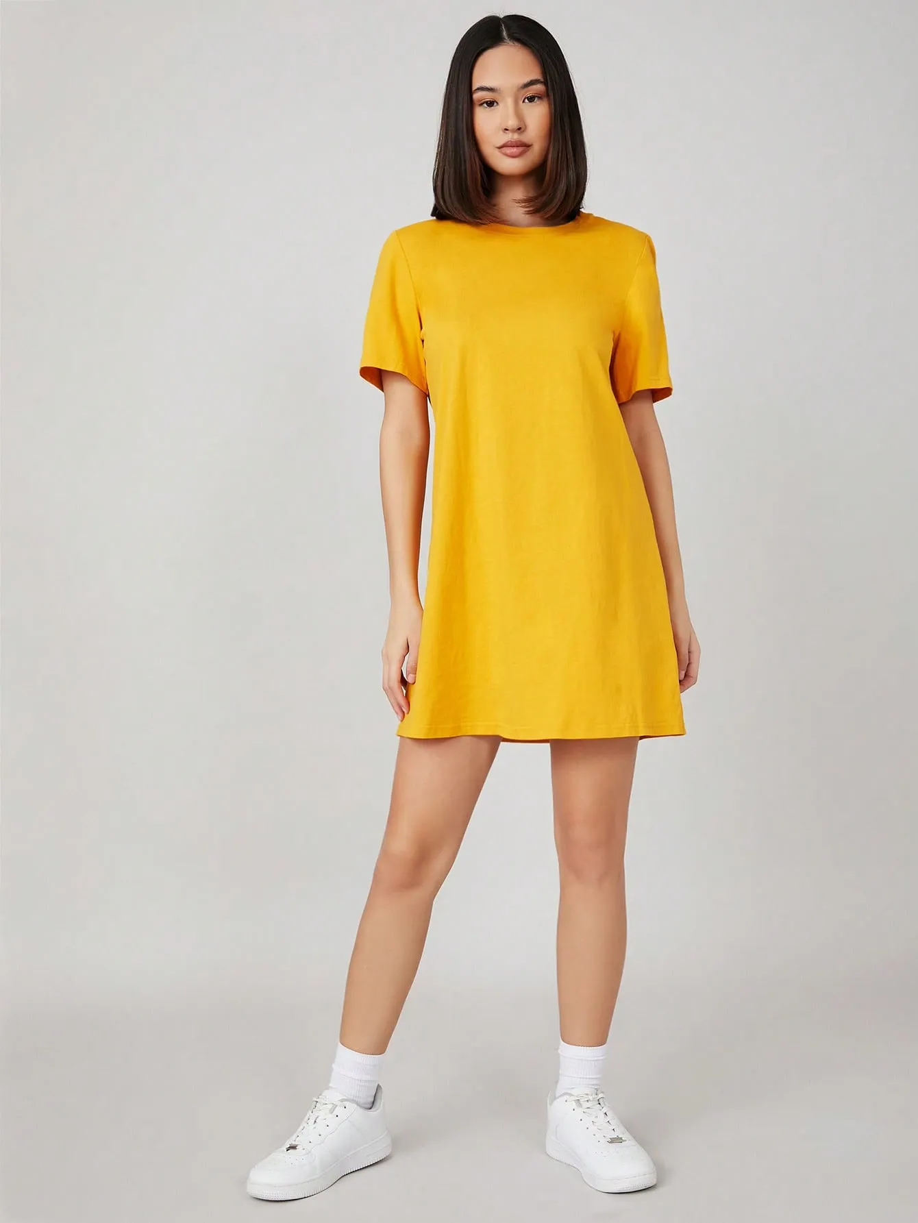 BASICS 100% Cotton Solid Tee Dress