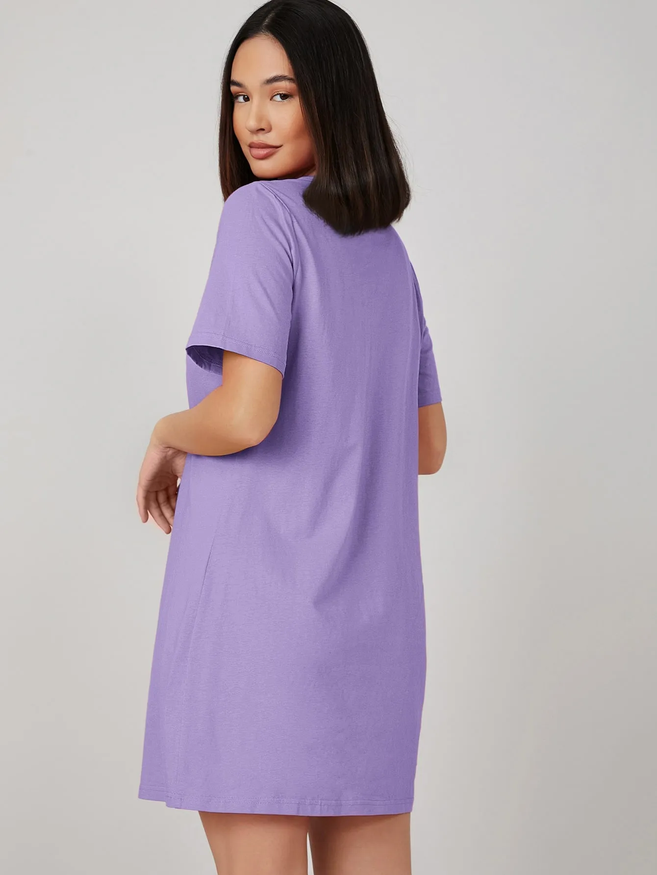 BASICS 100% Cotton Solid Tee Dress