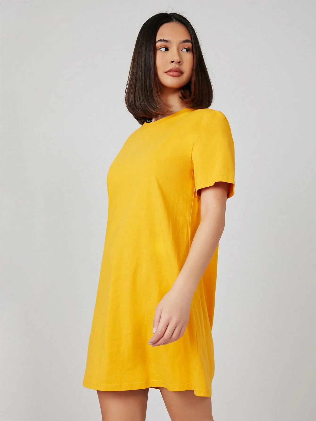 BASICS 100% Cotton Solid Tee Dress