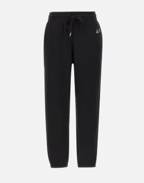 Black Cotton Jogger with Drawstring