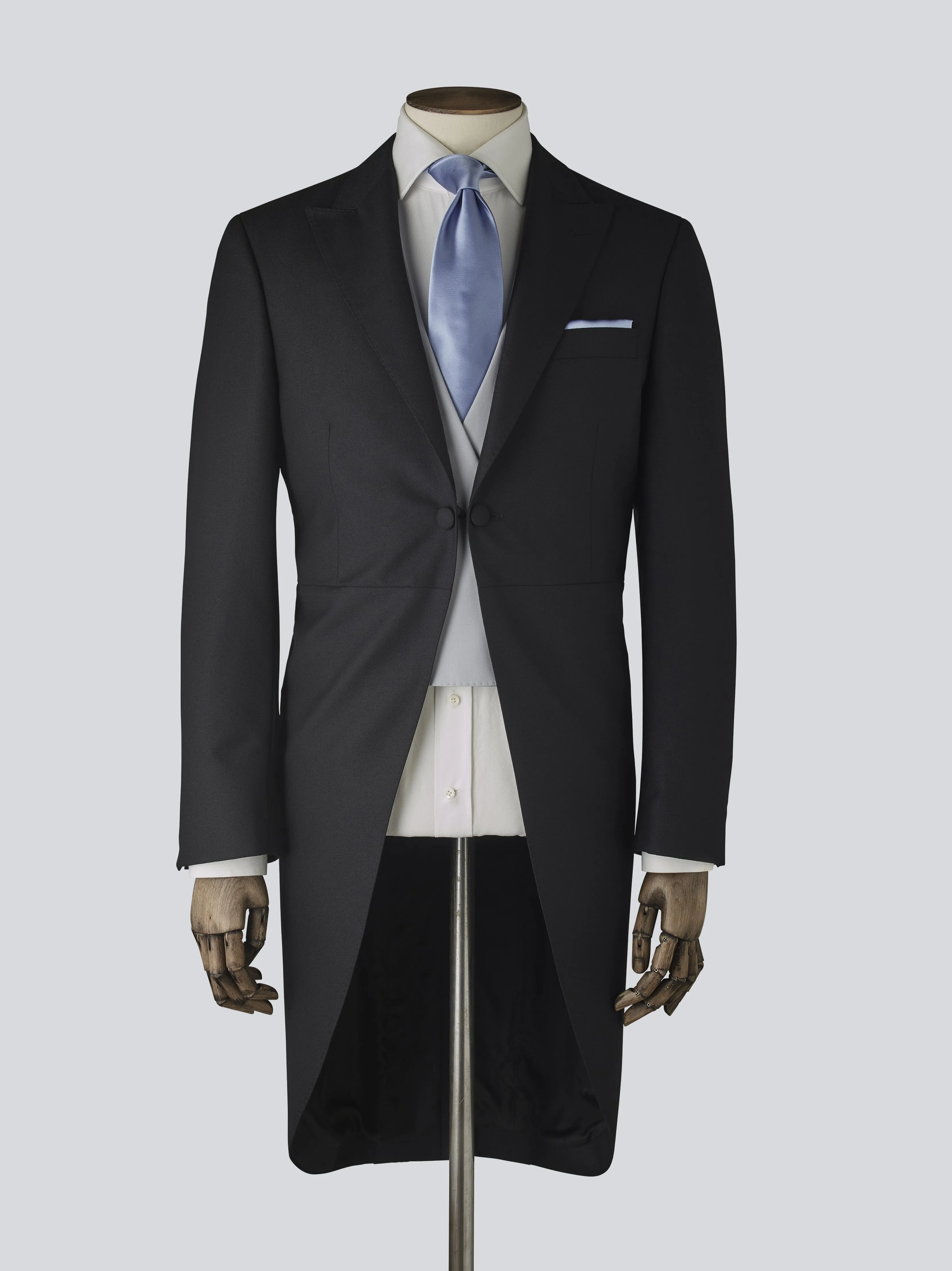 Black Three-Piece Wool Morning Suit