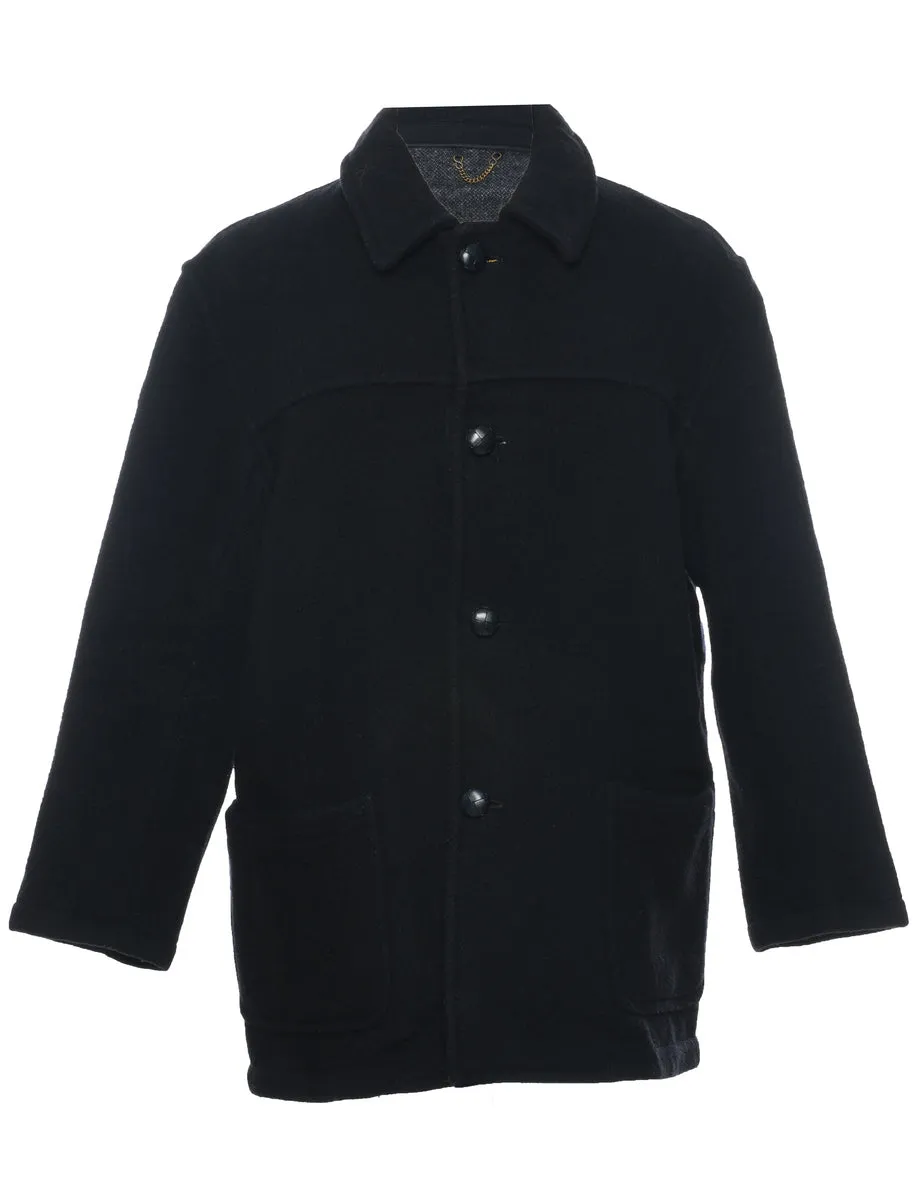 Black Wool Coat - M