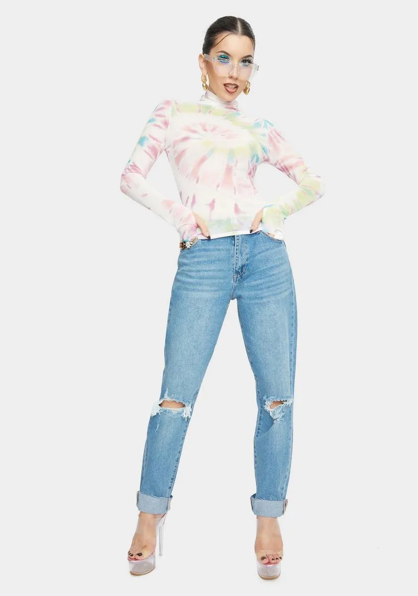 Blanc Spiral Tie Dye Zadie Turtleneck