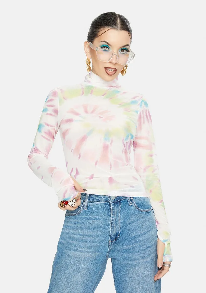 Blanc Spiral Tie Dye Zadie Turtleneck