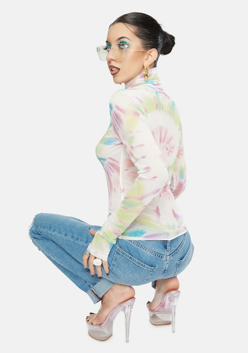 Blanc Spiral Tie Dye Zadie Turtleneck