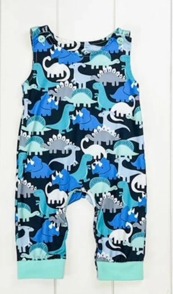 Blue Dino Friends Boys Romper