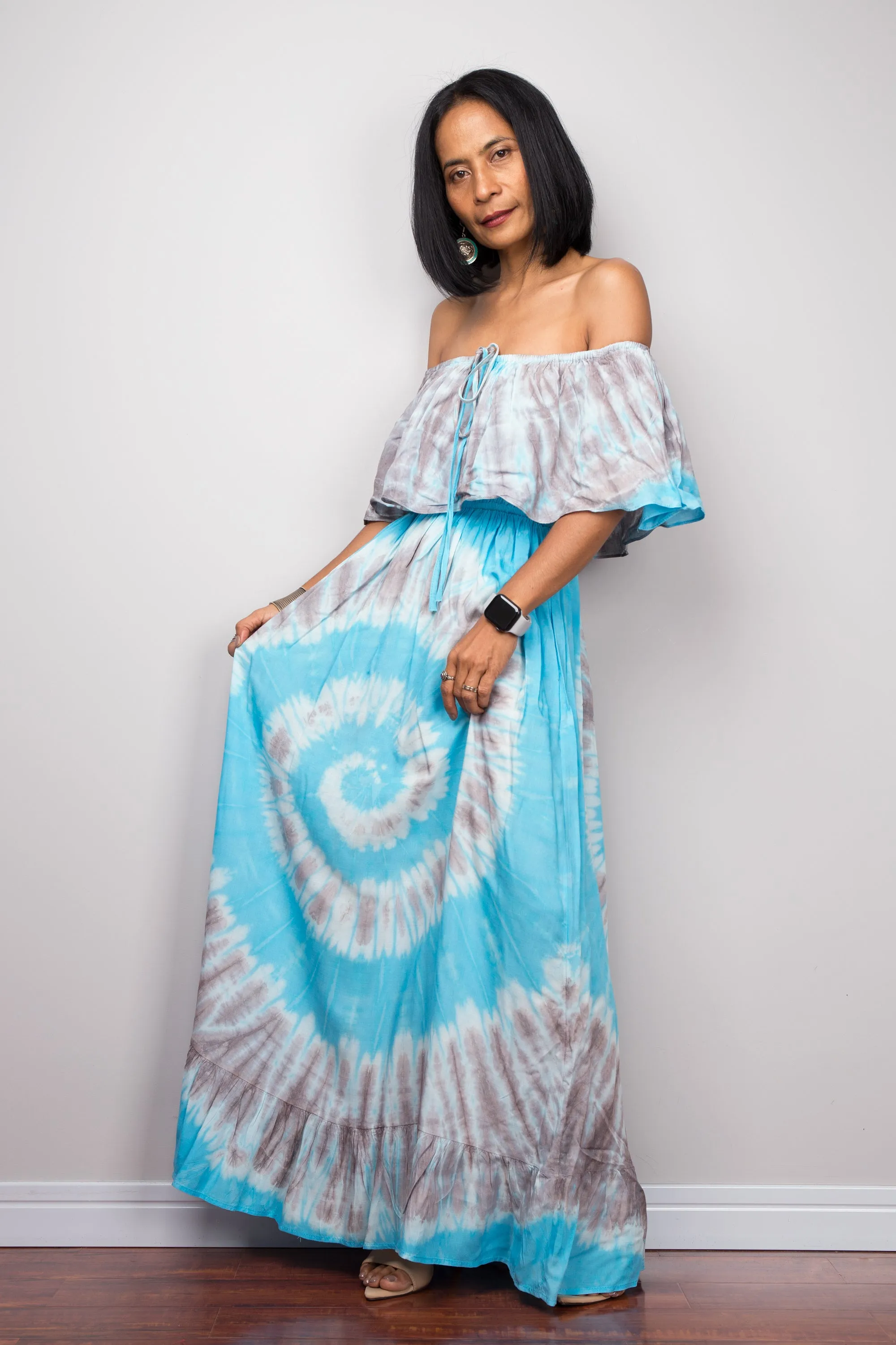 Blue Tie Dye Beach Dress