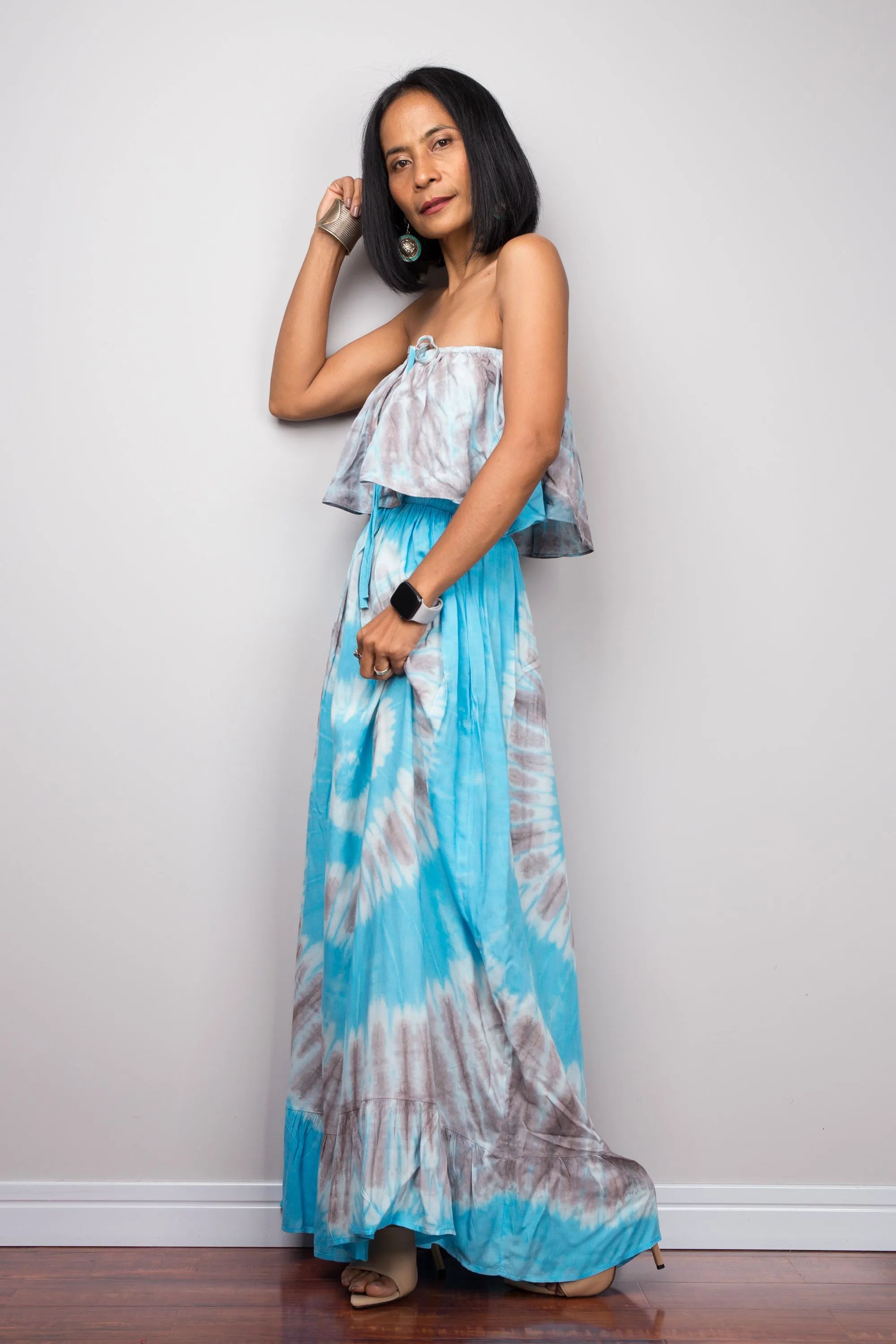 Blue Tie Dye Beach Dress